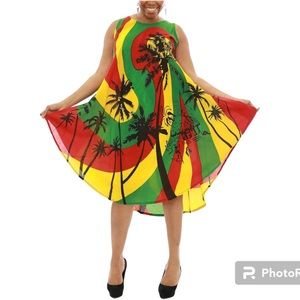 Bob Marley Dress 100% Cotton One Size Fit All Rasta Dress Beach Dress For Summer